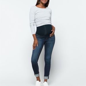 1822 Denim Avah maternity cuffed skinny Jean. Indigo, size 8.